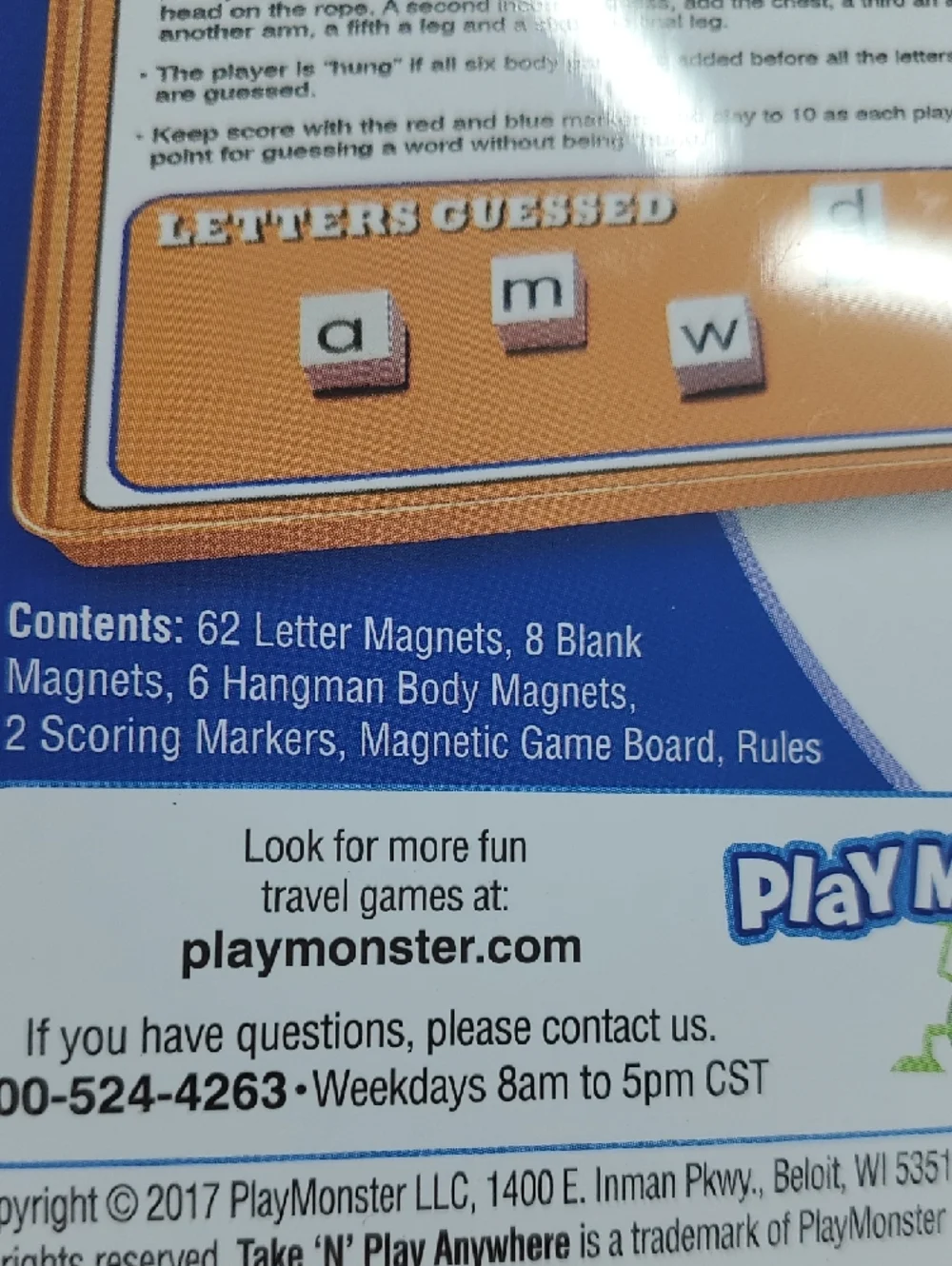 Take N Play Magnetic Hangman Game